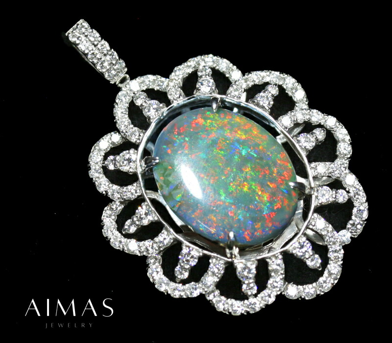 楽天市場】ブラックオパール 8.354ct ペンダントトップ PT900 プラチナ