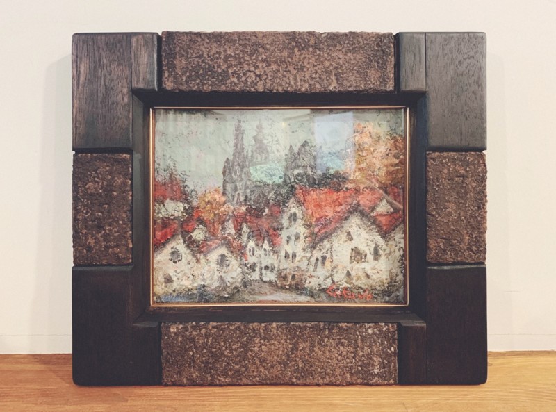 戦前？ 古い 板絵 油彩 油絵 古道具 アンティーク No.2 戦前？ 古い 板