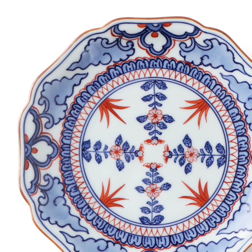 源右衛門】古伊万里の伝統 日本の名窯 舘林源右衛門作 染錦紫陽花文