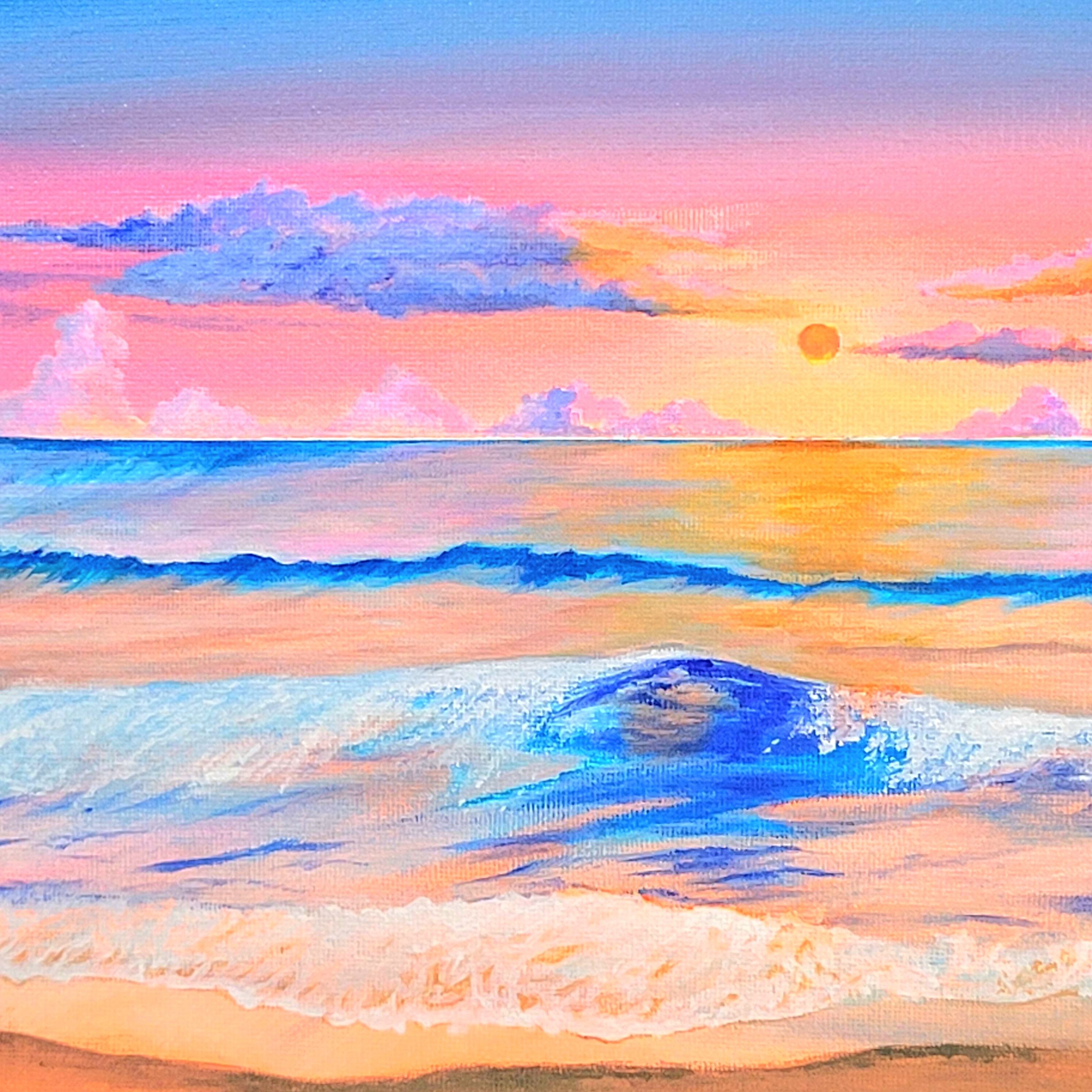 絵画 アクリル画 原画 海 癒し 風景画 テクスチャーアート 一点物 S