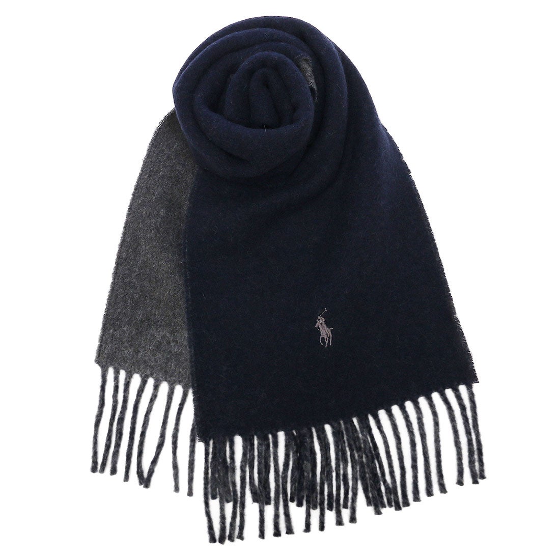 Polo Ralph Lauren マフラー グレー/ネイビー O/S ラルフローレン