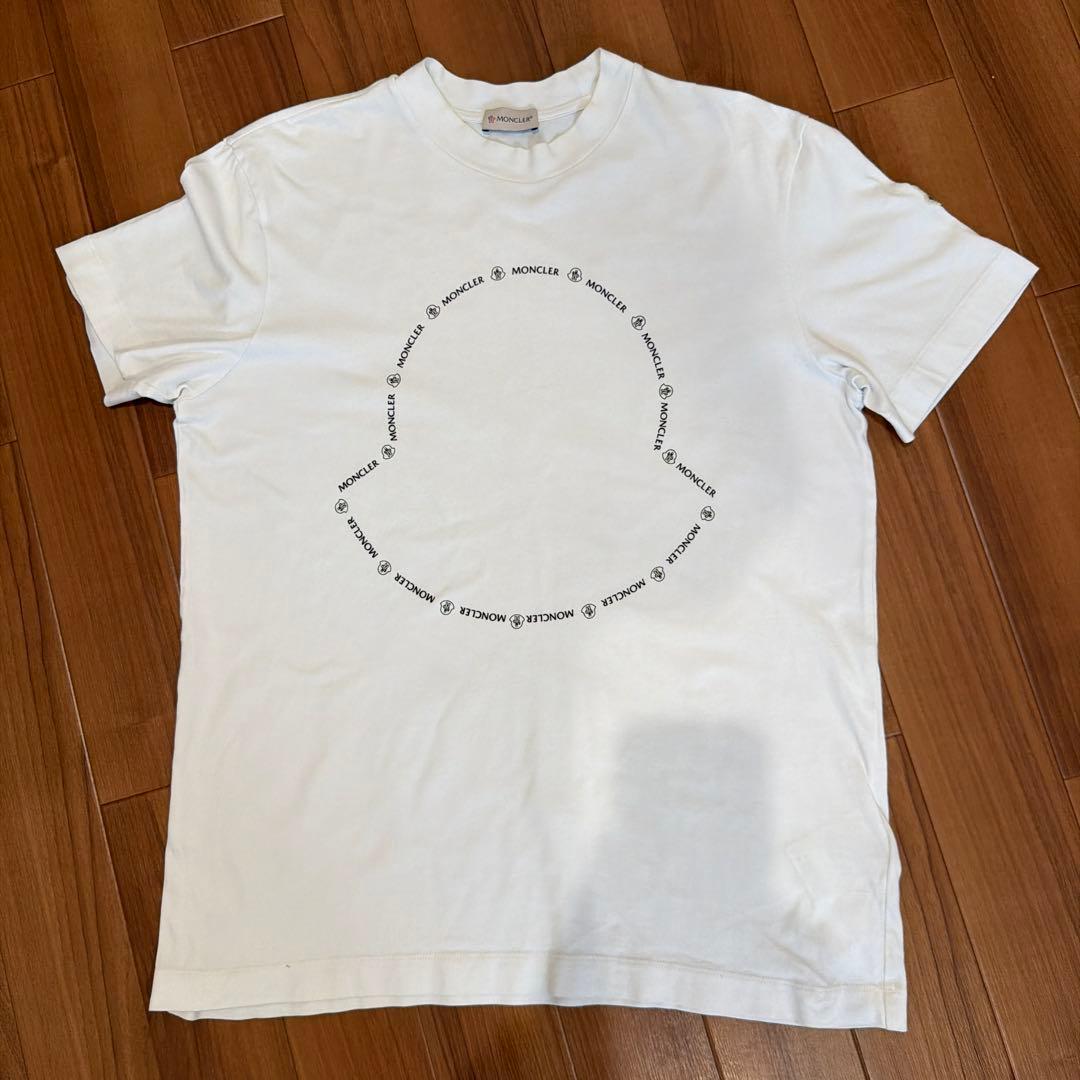 Moncler ホワイト Tシャツ クルーネック MONCLER Tシャツ ホワイト クルーネックTシャツ 【公式通販】